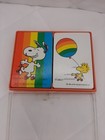 Vintage Peanuts Hallmark Bridge Playing Cards & Case Rainbow Snoopy Woodstock  — photo 1
