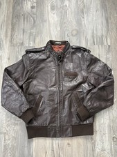 VINTAGE Members Only Leather Jacket Size 40 B...