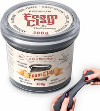 Moldable Cosplay Foam Clay 300G Black High Density Air Dry Clay, EVA Foam Sand