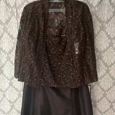 Karen Miller Brown Plus Size 22W Dress Suit Mother of the Bride Set Lot 8