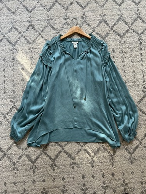 #ad #ad NWOT Sundance Pleated Peasant Blouse Ruffles Boho Hippie Flowy Quiet Luxury Luxe $30.99