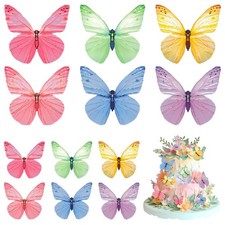 Butterfly Cupcake Toppers 72Pcs Edible Cake Decorations, 6 Colors, Wafer Paper B