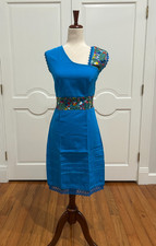 One of a Kind Mexican embroidered dress, hand Embroidered with Silk threads.