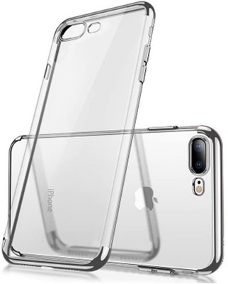 Hülle für iPhone 6 Plus 6s Plus Klar Silikon mit Silberrand