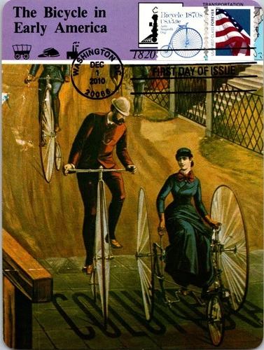 Dr Jim Stamps Maximum Card Bicycle 1870S 5.9C American Flag Forever Combo Fdc