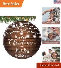 Unique Just Married Ornament 2024 - Perfect Gift for Couples' First Christmas