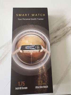 Ultra Slim Silver Smart Watch 1.75'' HD Screen IP68 Waterproof Fitness Tracker