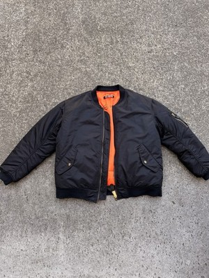 Raf Simons MA-1 Bomber Jacket Black/Orange Full Zip Men s M