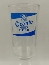 Rare Oconto Premium Beer Glass 8oz Oconto Wisconsin Free Shipping