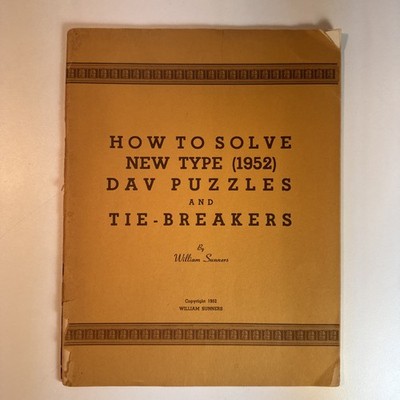 How to Solve New Type DAV Puzzles and Tie-Breakers 1952 crosswords