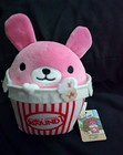 TAKASHOJI Round 1 Pink Bunny Stuffed Animal In Popcorn Bucket w/ Tags — photo 1