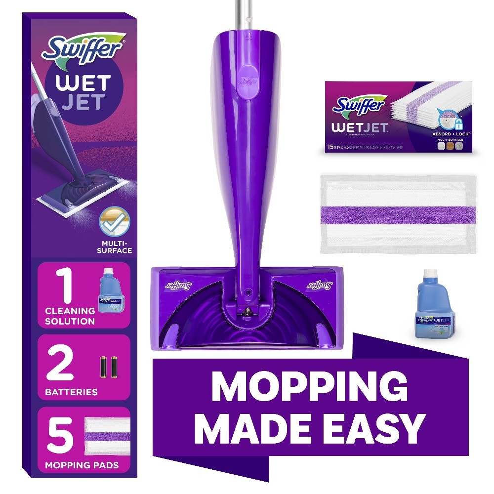 Swiffer Wet Jet Mop Kit: Device, 20 Pads & Fresh Scent Solut