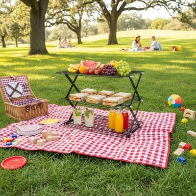 4-stufiges Faltregal Faltbar Erweiterbar Kühlregal Mehrlagig für Outdoor