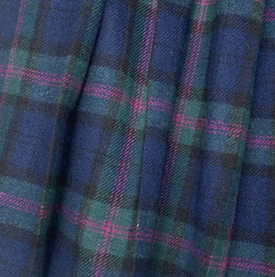 Vintage Pendleton Wool Pleated Skirt Baird Tartan Size 14 Green Plaid USA Made - Image 3 of 4
