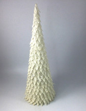Vintage Acrylic White Christmas Tree Hollow Sparkling Glitter 19" H READ