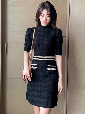 Sandro Beaded dark jacquard Black Dresses Women's