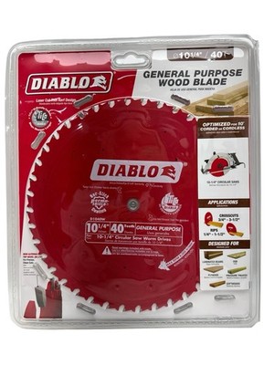 DIABLO Laser Cut Thin 10-1/4?  40 teeth General Purpose Wood Saw Blade D1040W