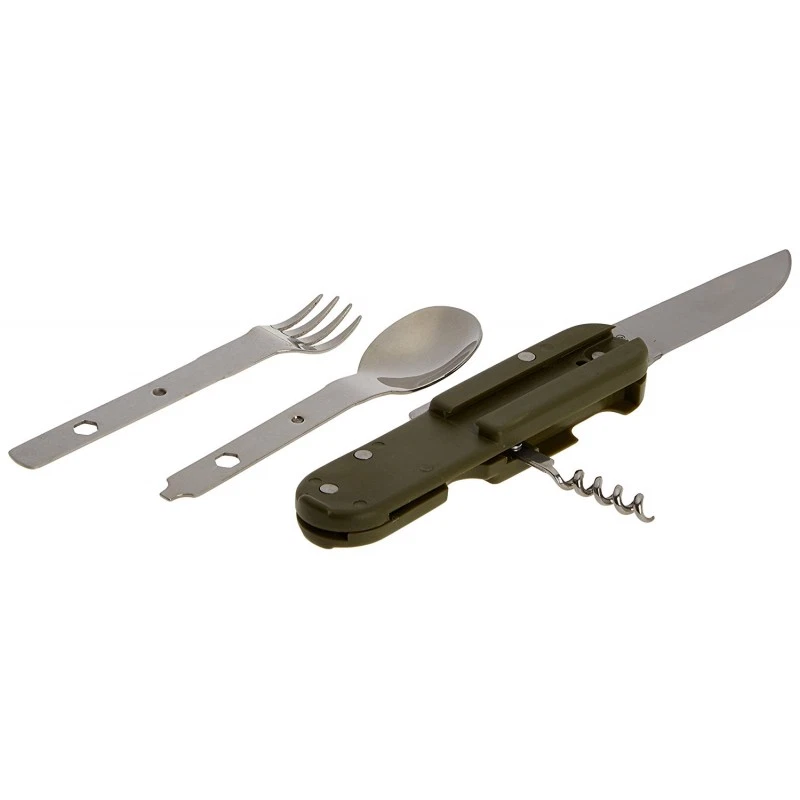 Cucchiaio tascabile pieghevole forchetta portatile posate da campeggio in acciaio inox stoviglie all'aperto per backpacking/escursionismo/campeggio