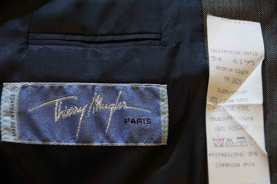 veste costume Thierry MUGLER Taille 54 comme neuf Laine + Soie homme jacket suit - Photo 3/3