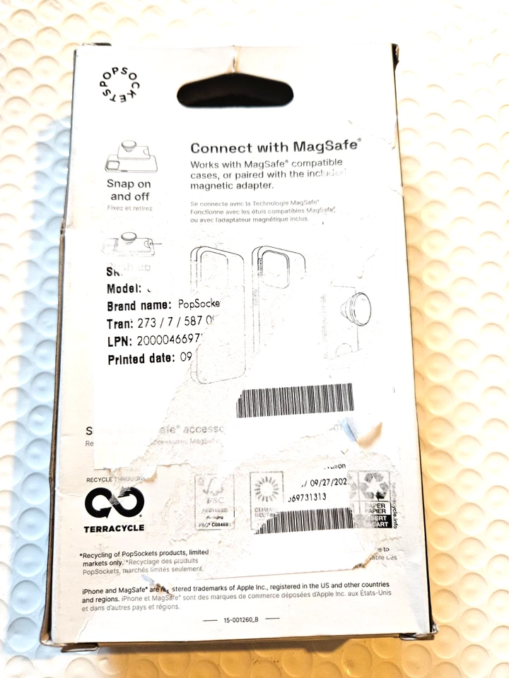 PopSockets MagSafe PopWallet magnético + billetera para teléfono/agarre tejido de carbonita iPhone Foto 2 de 2