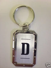 HEAVY DUTY SILVER/CHROME/BLACK INITIAL "D" KEYCHAIN