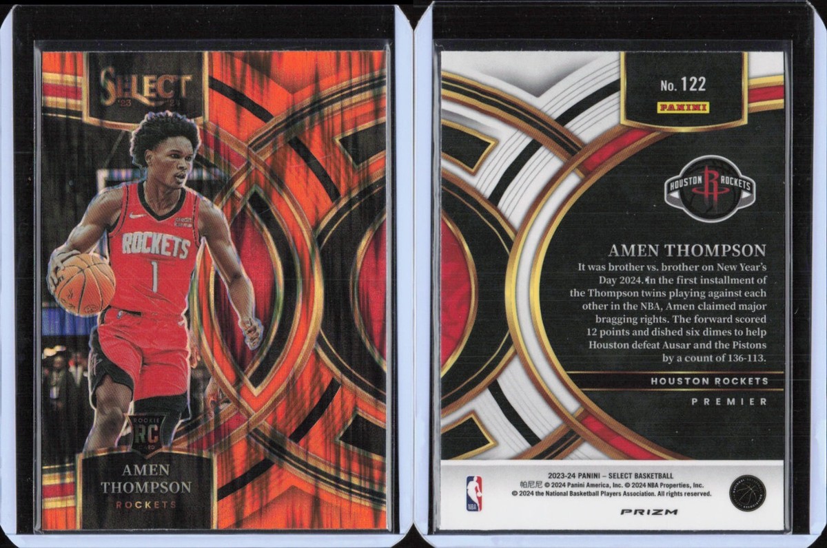 23/24 Panini Select Premier Orange Flash RC #122 Amen Thompson 