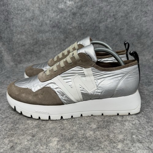 Sneakers Wonders Platform donna taglia 42 US 11 pelle metallizzata sportive moda - Foto 3 di 11