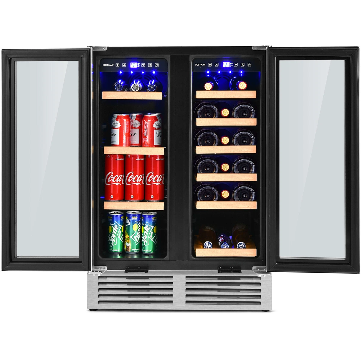LANBO Wine Refrigerator 23 Dual Zone 18Bottle 55Can, 43 OFF