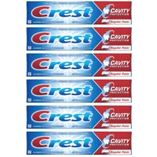Pack of (6) New Crest Cavity Protection Toothpaste Regular - 8.2 oz