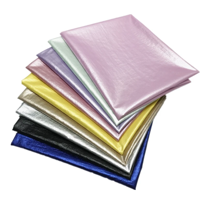 Tela metálica perlada brillante arruga hágalo usted mismo para abrigo acolchado vestido decoración del hogar coser Foto 4 de 4