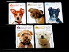 AUSTRALIA 2010 DOGS,ADOPTED & ADORED SET OF 5 P/S ISSUES F/USED