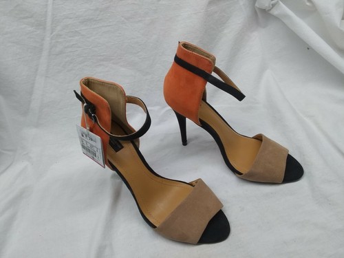 Basic Orange Brown Heel Pump Open Toe 