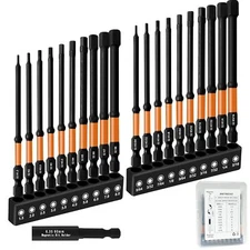 Impact 4’’ Long Hex Head Allen Wrench Drill Bit Set 20PCS(Metric & SAE), 1/4’’
