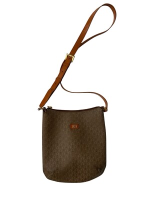 Vintage Victor HUGO Monogram Leather Crossbody Bag