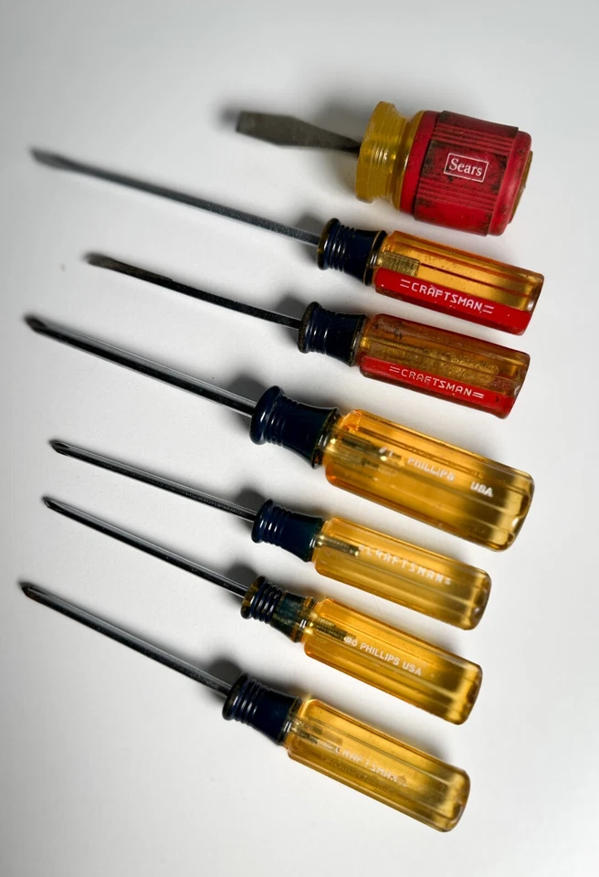 9 Vintage Sears Craftsman USA Wrenches, Screwdrivers & Rare Stubby Sears Grip - Image 4 of 4