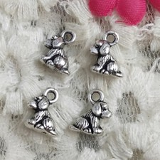 Free Ship 100 Pcs Antique Silver Dog Charms Pendant 11X7MM H-1621