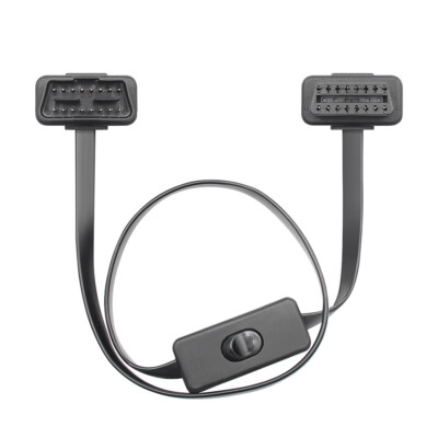 OBD2 16 Pin Male To Female Extension Cable Diagnostic Tool With Power Switch 