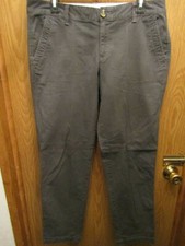 WOMENS DOCKERS 2 ELASTANE GRAY CASUAL PANTS SIZE 10 INSEAM 30