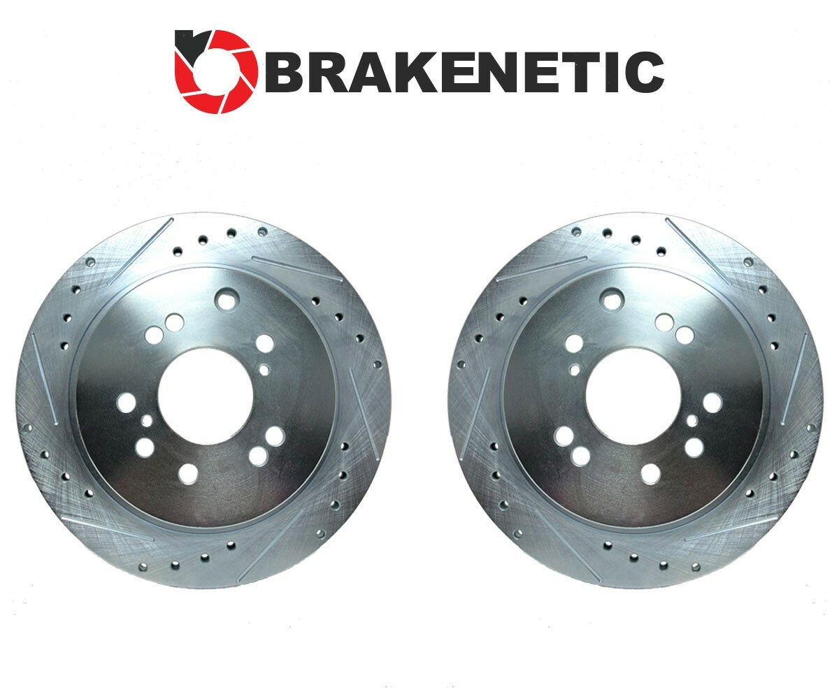 REAR BRAKENETIC Sport Drill Slot Brake Rotors Z32 300ZX Conversion
