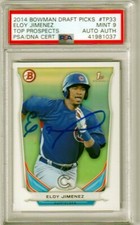 ELOY JIMENEZ - 2014 - BOWMAN DRAFT PICKS - TOP PROSPECTS - AUTO - PSA MINT 9