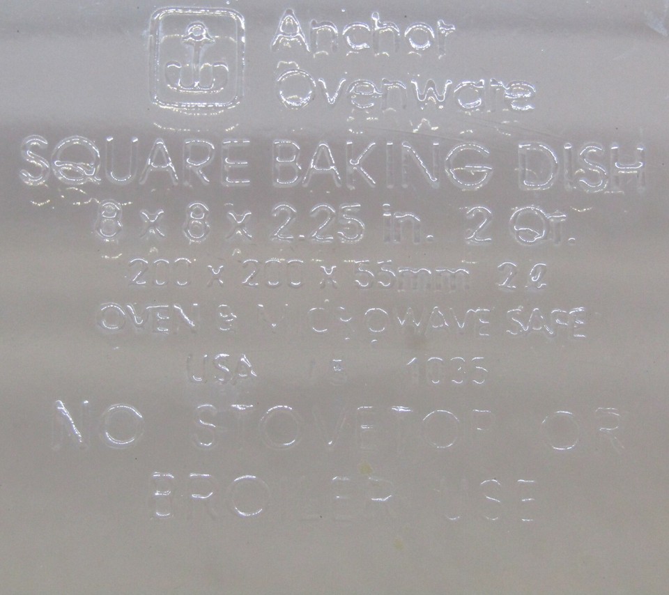 Vintage Anchor Hocking Amber Glass Square Baking Pan, 8 1/2". eBay