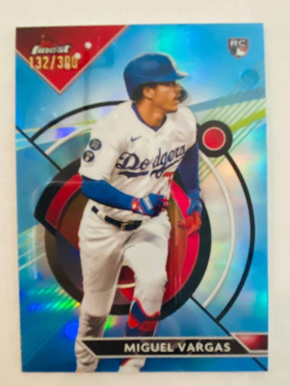 2023 Topps Finest MIGUEL VARGAS Sky Blue Refractor RC #'d /300 Rookie Card