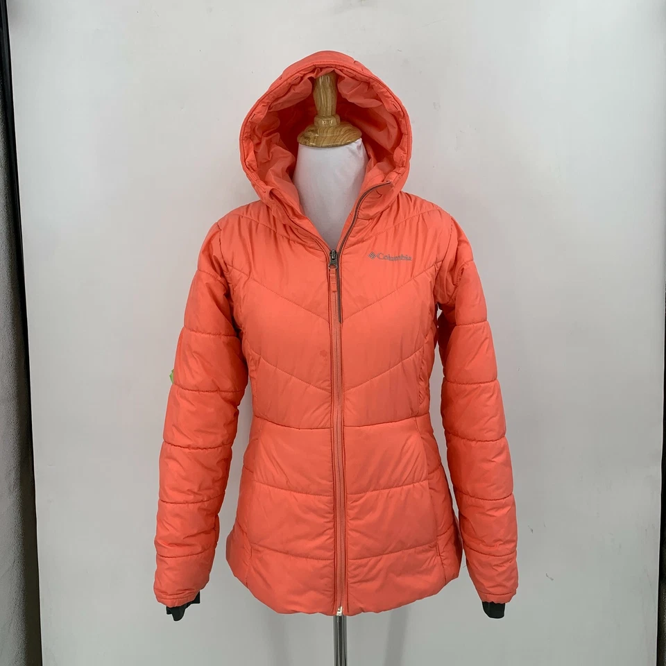 Chaqueta Columbia Katelyn Crest Jóvenes Niñas L Nectarina Cremallera Completa Puffer Sudadera con Capucha Foto 2 de 4
