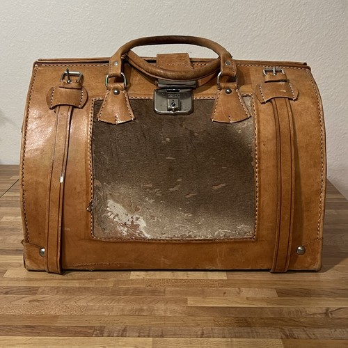 Vintage Argentina Leather Bag Weekender Travel Overnight Retro Luggage