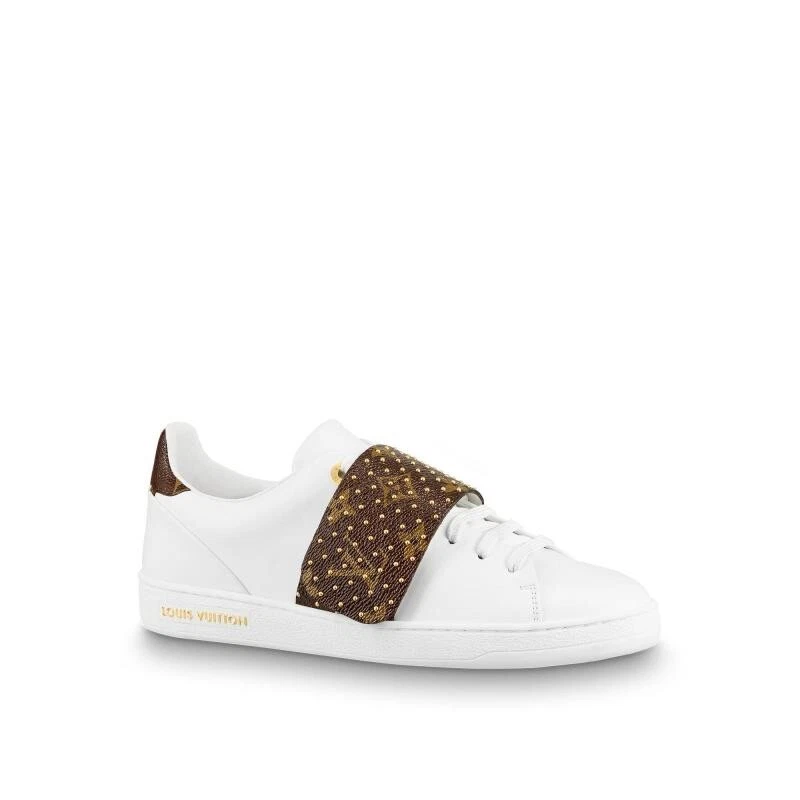 Louis Vuitton LV White Leather Front Row Tennis Kicks Sneakers Flats  Trainer 40