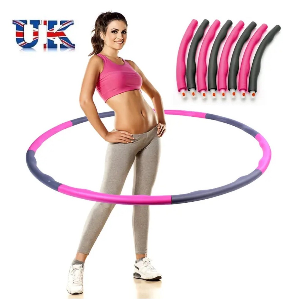 BLUE ***COLLAPSIBLE 1KG WEIGHTED HULA HOOP FITNESS PADDED ABS - Main Image