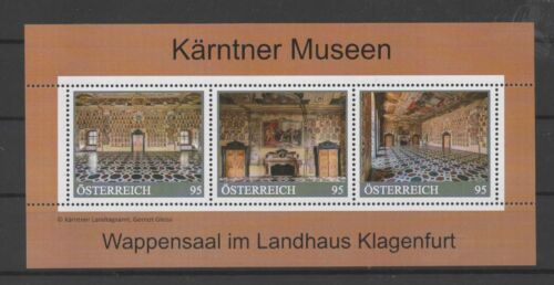 Österreich ME 3 Block Kärntner Museen KLAGENFURT Wappensaal Feber 2024  ** - Picture 1 of 1