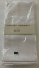 6 BILL BLASS Mens All Cotton FINE HANDKERCHIEFS White NEW SIX Full Size