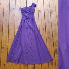 Mori Lee XS purple slinky one shoulder fancy evening gown - dry cleaned