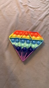 Rainbow Bubble Poppers Pop-Up Fidget Toy Diamond Shape